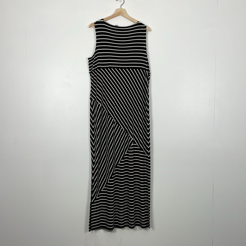 Travelers By Chico's Womens L Maxi Dress Sleeveless Slinky Stretch Striped Dress - Picture 6 of 11